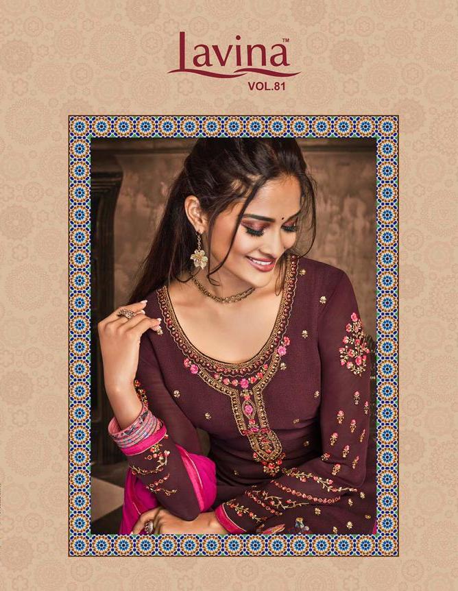 Lavina Vol 81 Digital Printed Georgette With Embroidery Work...