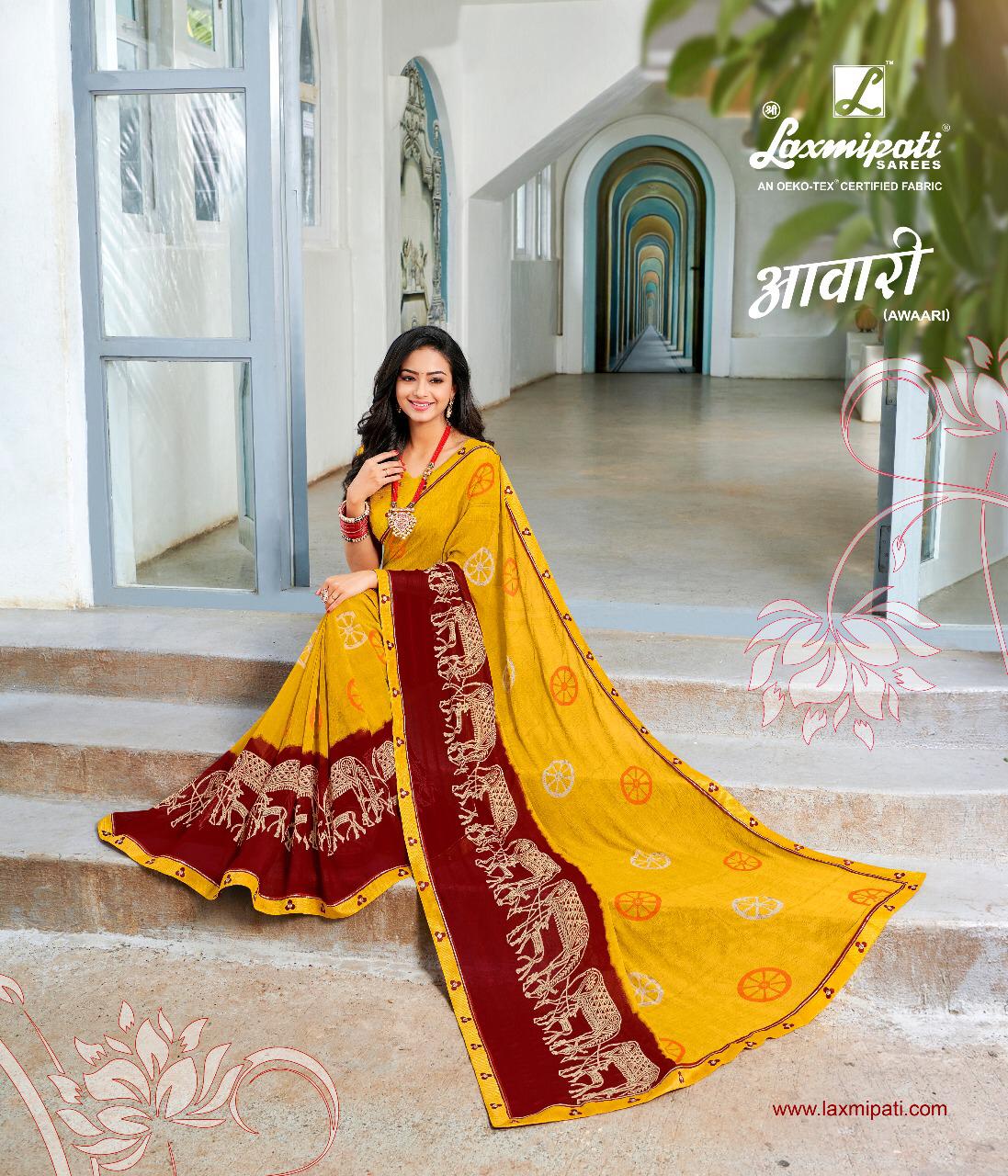 Laxmipati Sarees Awaari Designer Printed Georgette Sarees Co...