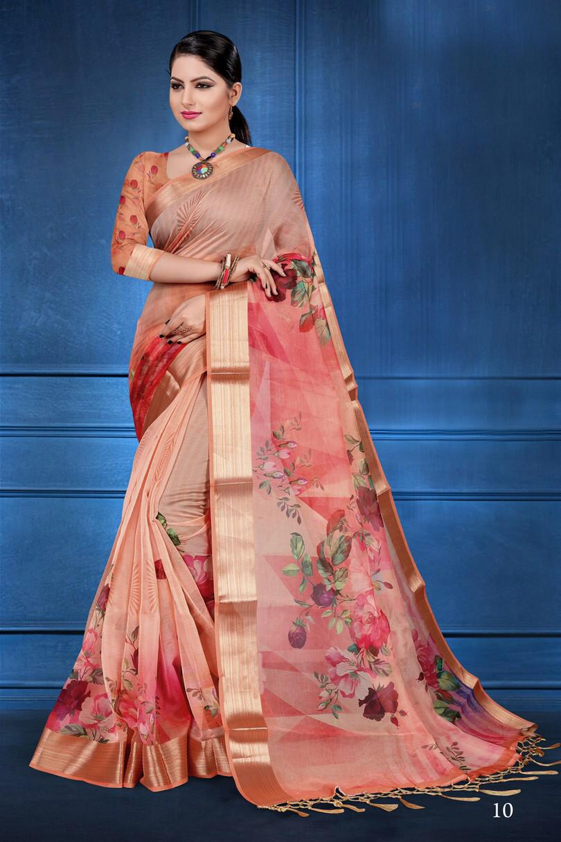 Orgenza With Digital Print Sarees At Wholesale Rates