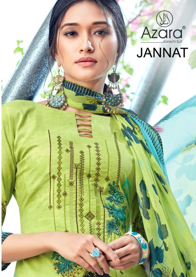 Radhika Fashion Azara Jannat Printed Pure Cambric Cotton Wit...