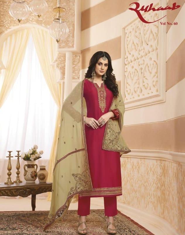 Shivam Ruhaab Vol 60 Satin Georgette With Embroidery Handwor...