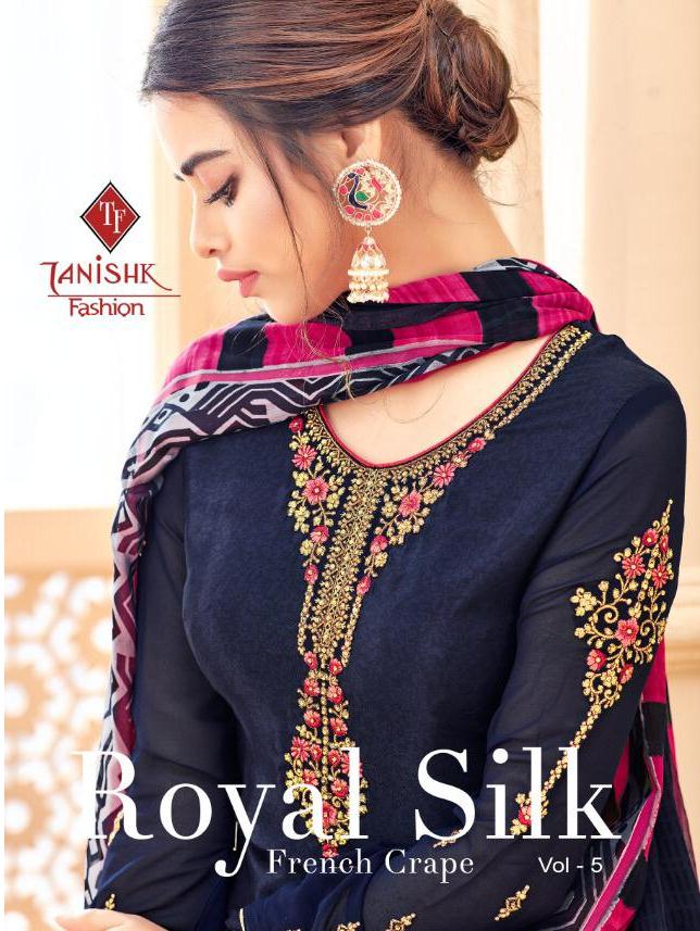 Tanishk Fashion Royal Silk Vol 5 Pure French Crepe With Embr...