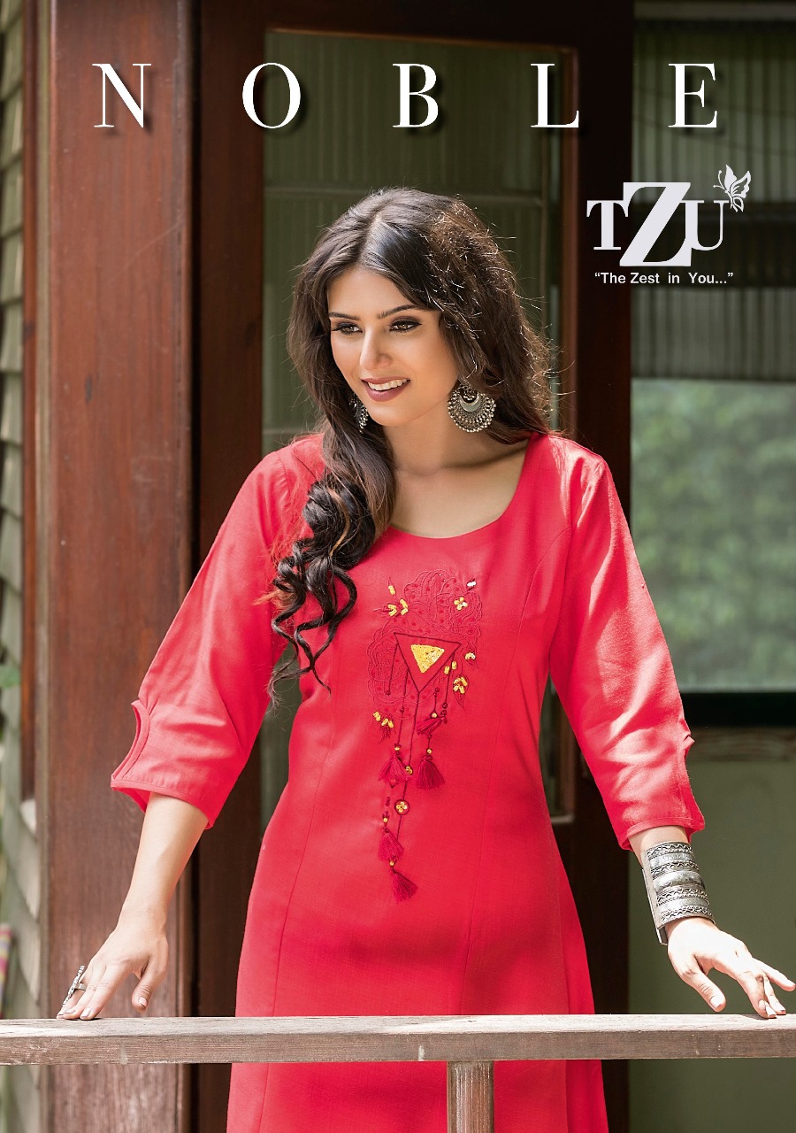 Tzu Noble Designer Soft Cotton With Embroidery Work Readymad...