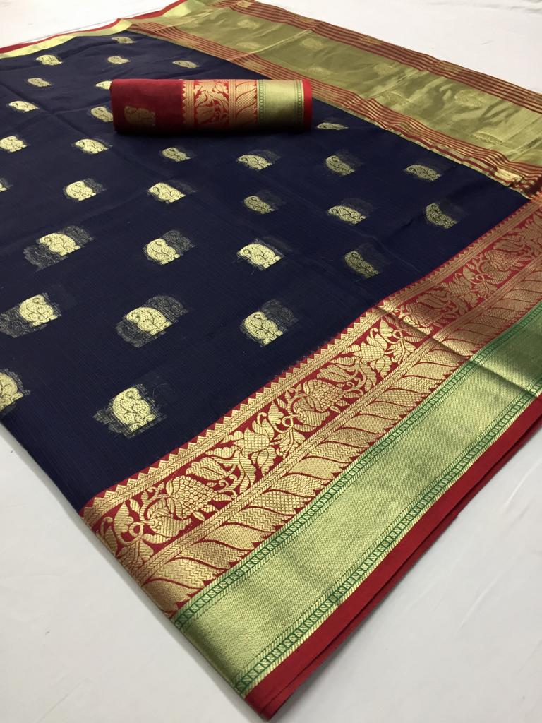 Ruhani Silk Designer Kota Silk With Zari Weaving Sarees Coll...