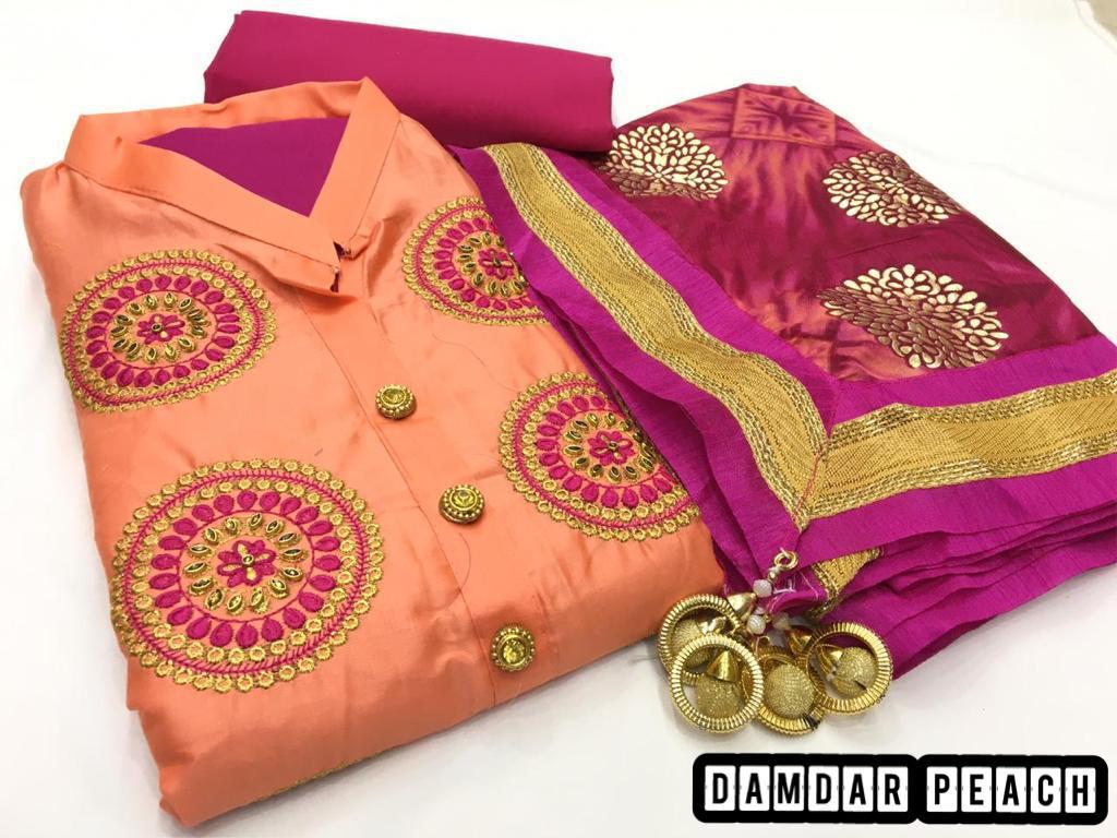 Latest Designer Cotton With Embroidery Work Non Catalog Suit...