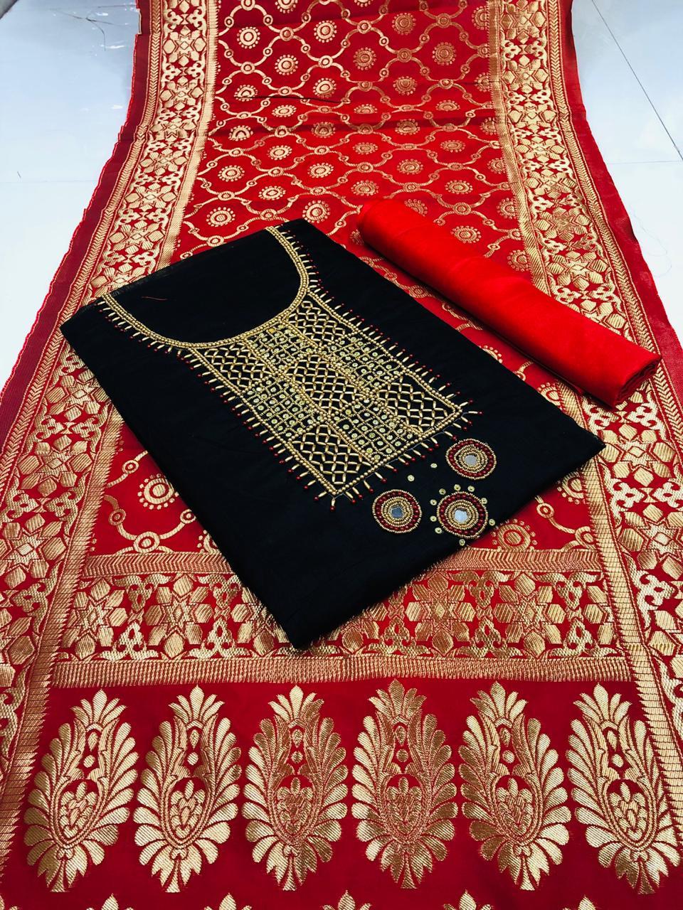 Maharani Non Catalog Modal Chanderi Cotton With Khatli Handw...