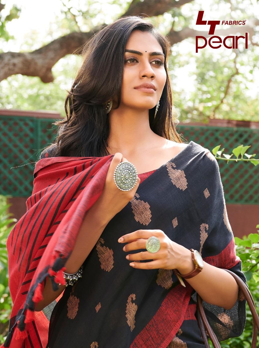 Lt Fabrics Pearl Printed Pure Linen Sarees Collection At Who...