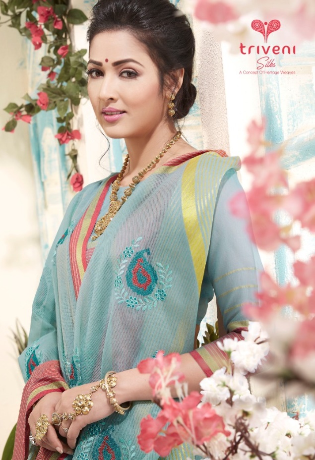 Triveni Samyukta Designer Cotton Silk With Work Sarees Colle...