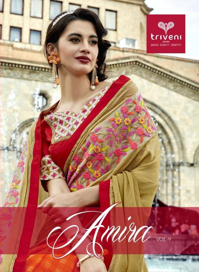 Triveni Amira Vol 9 Printed Fancy Fabric Sarees Collection A...