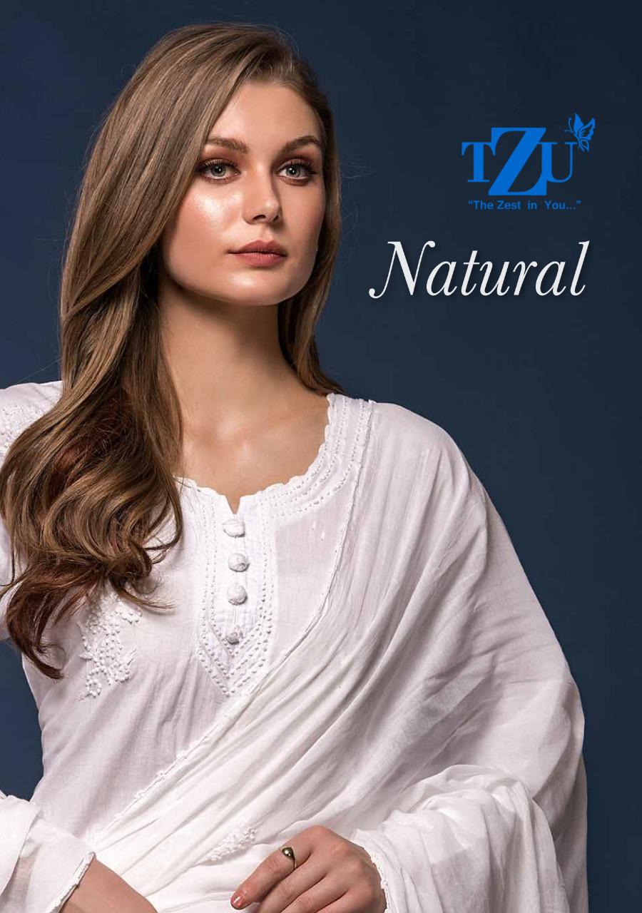Tzu Natural Designer Cotton With Work Readymade Top With Bot...