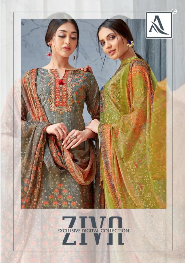 Alok Suits Ziva Pure Cambric Cotton With Digital Print And A...