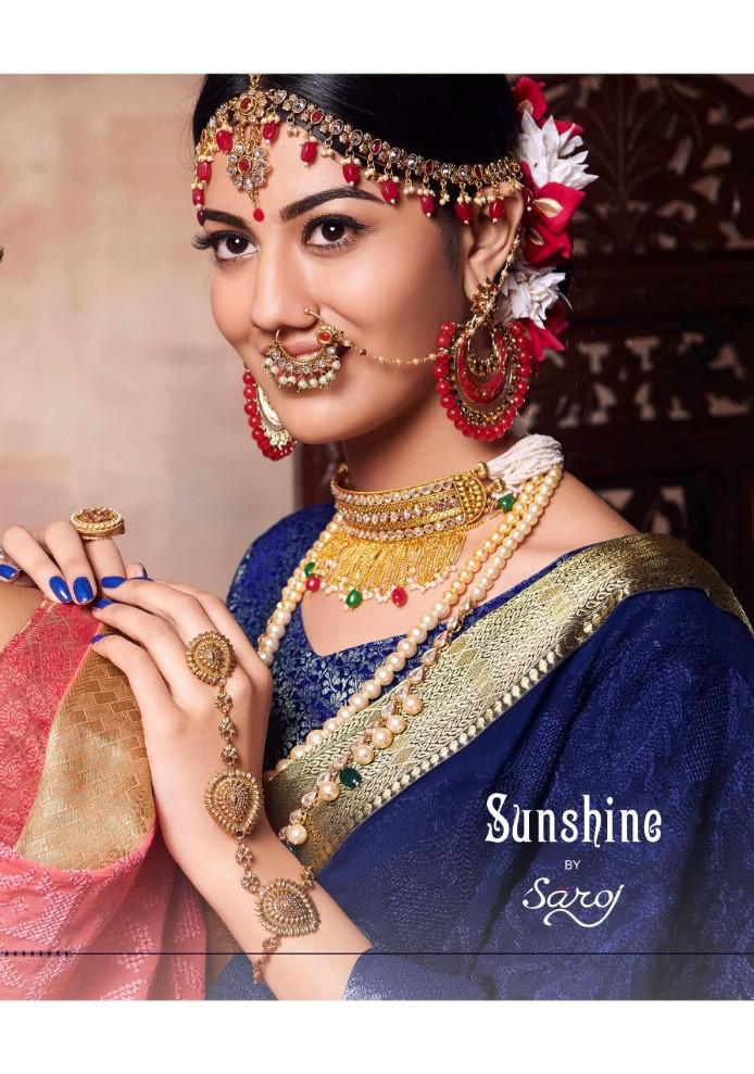 Saroj Sunshine Designer Chiffon With Heavy Embroidery Work S...