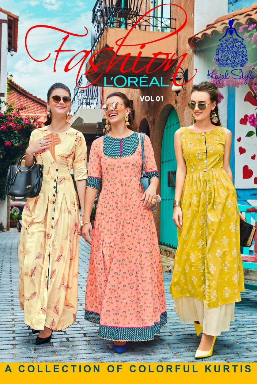 Kajal Style Fashion Loreal Vol 1 Heavy Designer Printed Rayo...