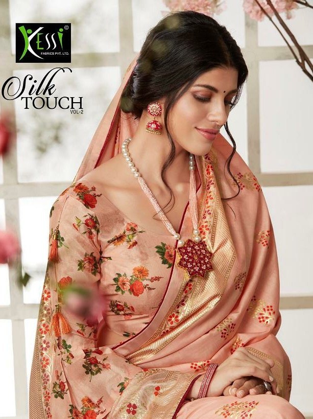 Kessi Fabrics Silk Touch Vol 2 Heavy Dola Silk With Fancy Fo...