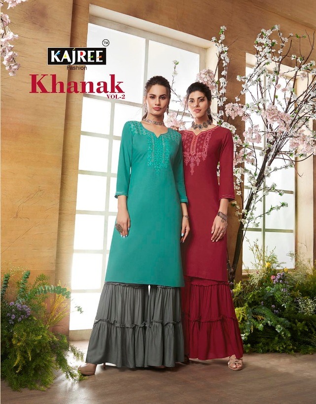 Kessi Fabrics Kajree Khanak Vol 2 Rayon With Embroidery Work...