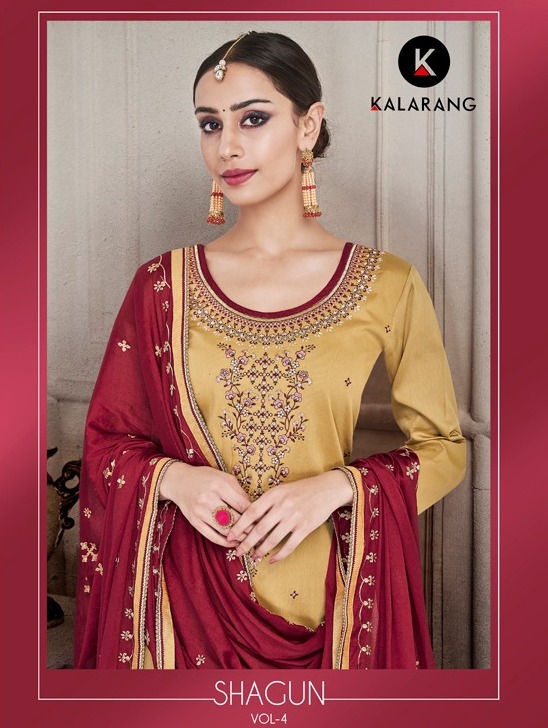 Kessi Fabrics Kalarang Shagun Vol 4 Pure Jam Silk Cotton Wit...