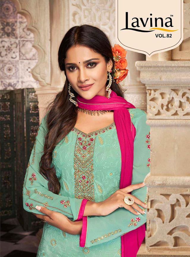 Lavina Vol 82 Digital Printed Georgette With Embroidery Work...