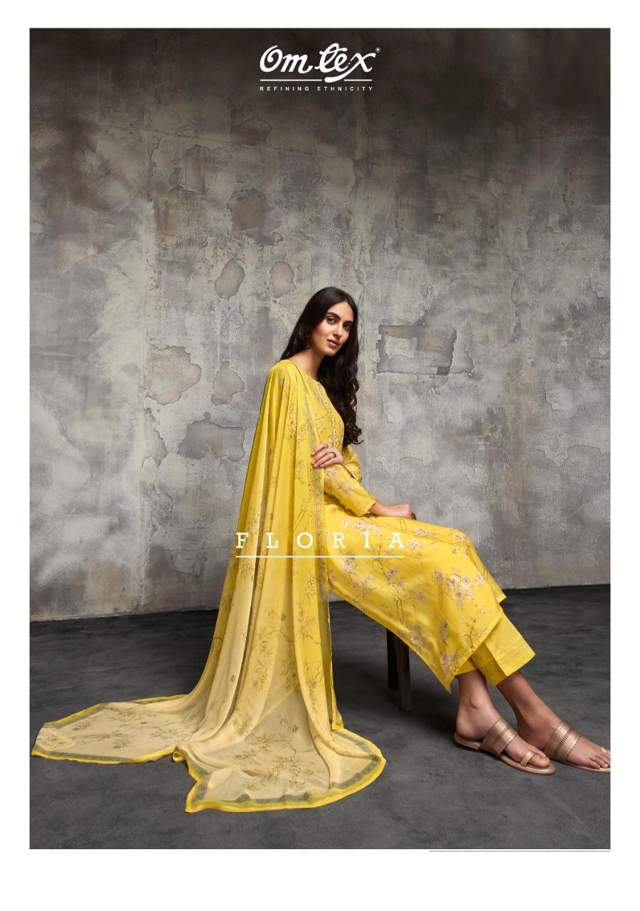 Omtex Floria Designer Printed Asfa Silk Dress Material Colle...