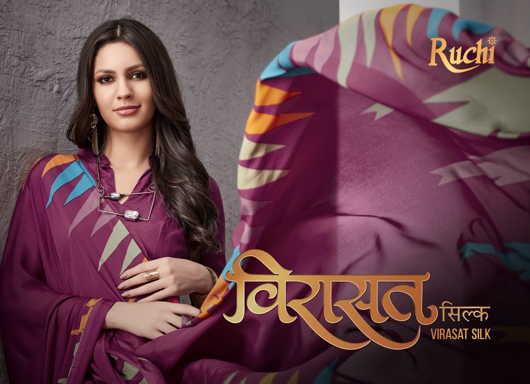 Ruchi Virasat Silk Designer Printed Crepe Sarees Collection ...