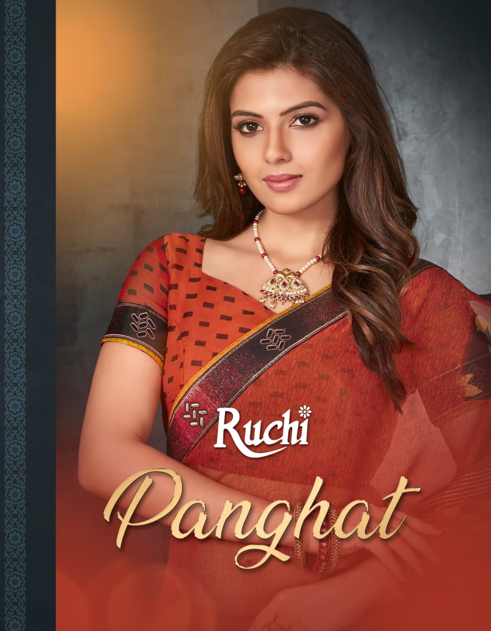 Ruchi Panghat Printed Silver Chiffon Sarees Collection At Wh...