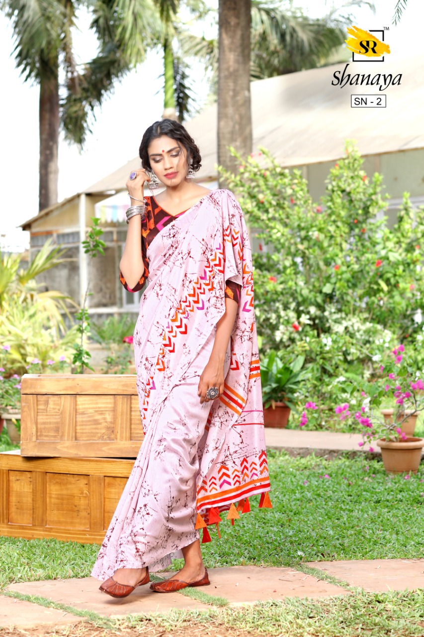 Sr Saree Shanaya Designer Printed Fancy Fabric Sarees Collec...