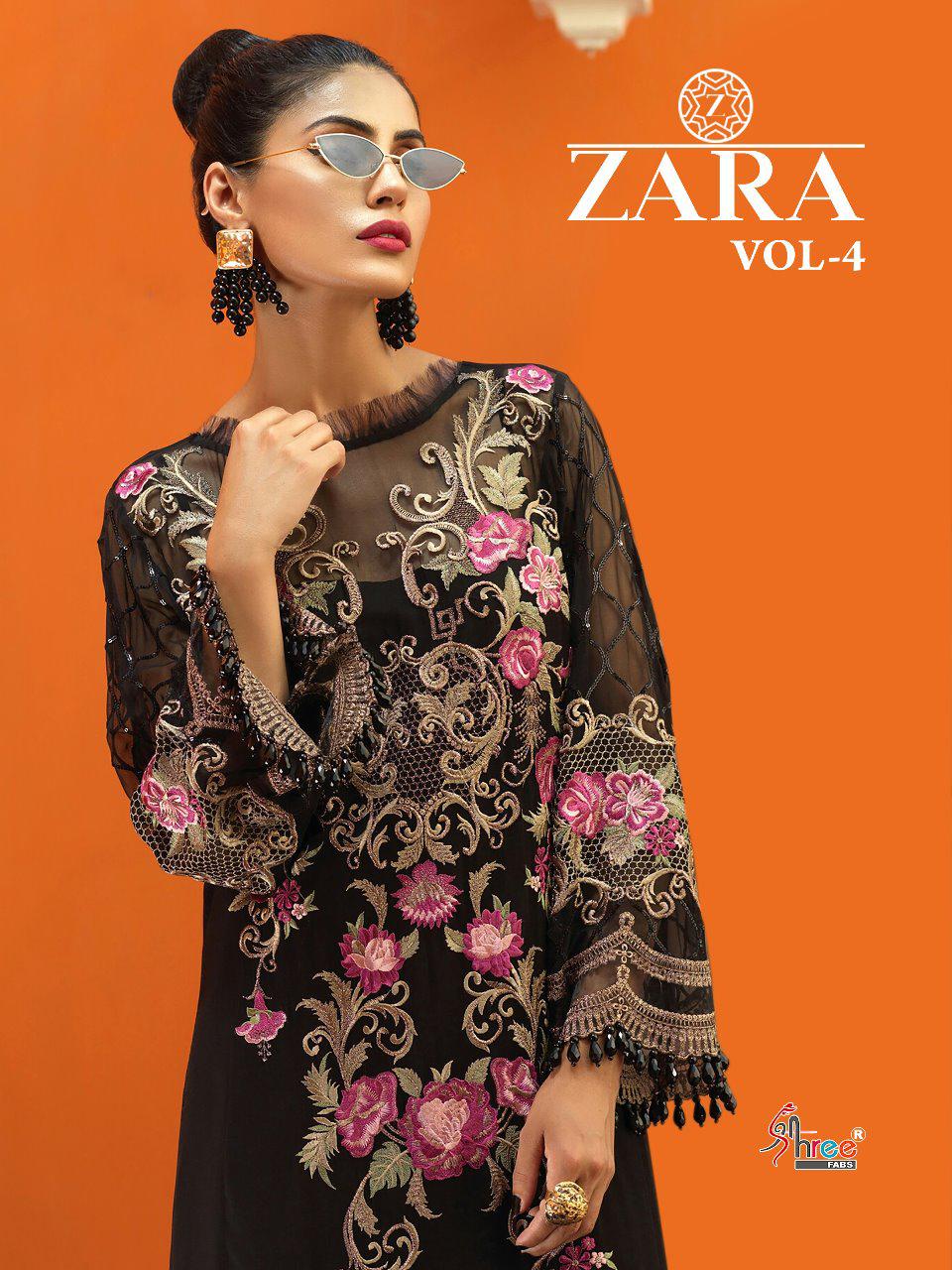 Shree Fabs Zara Vol 4 Faux Georgette With Embroidery Work Pa...