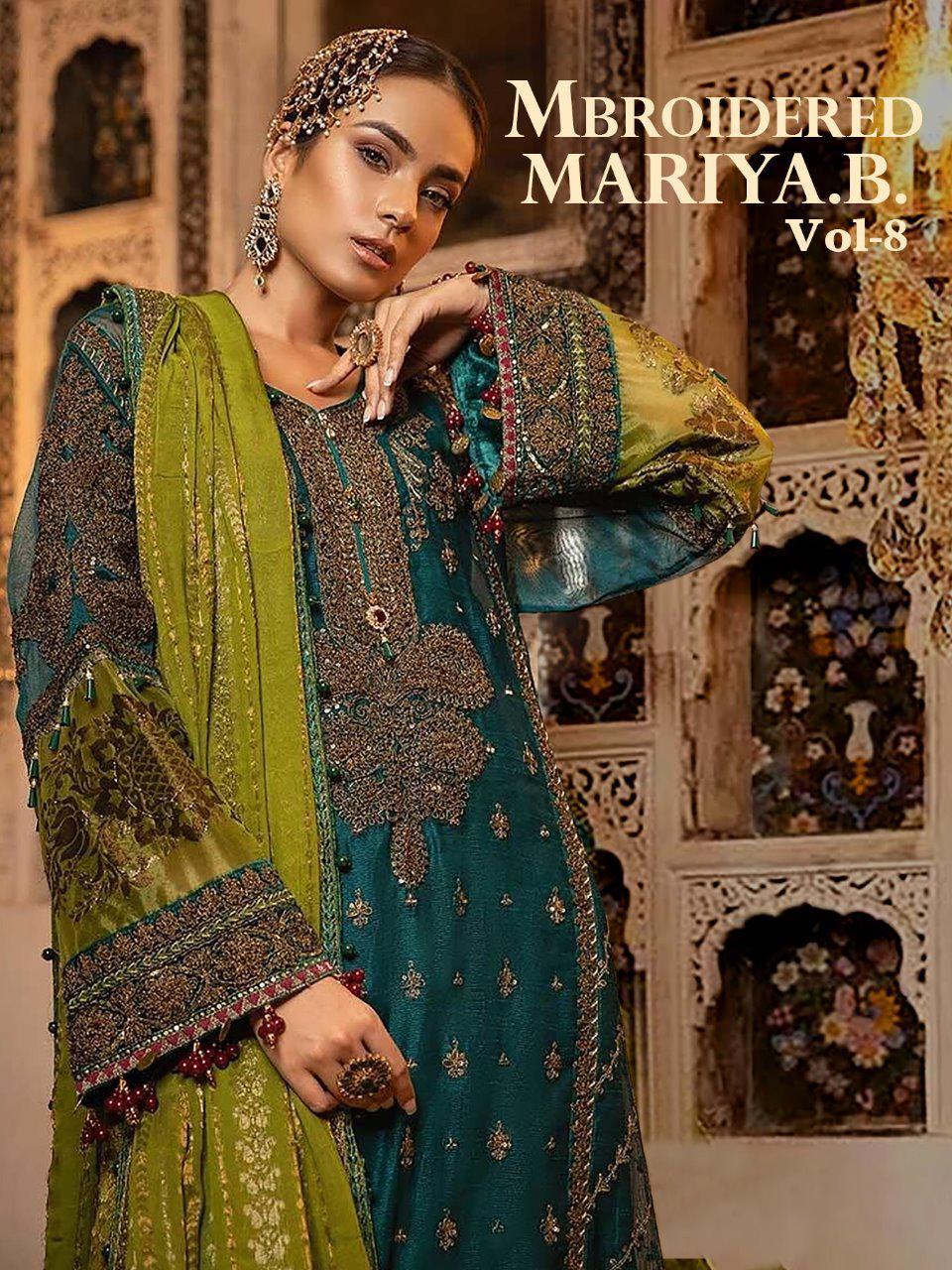 Shree Fabs Mbroidered Maria B Vol 8 Heavy Embroidered George...