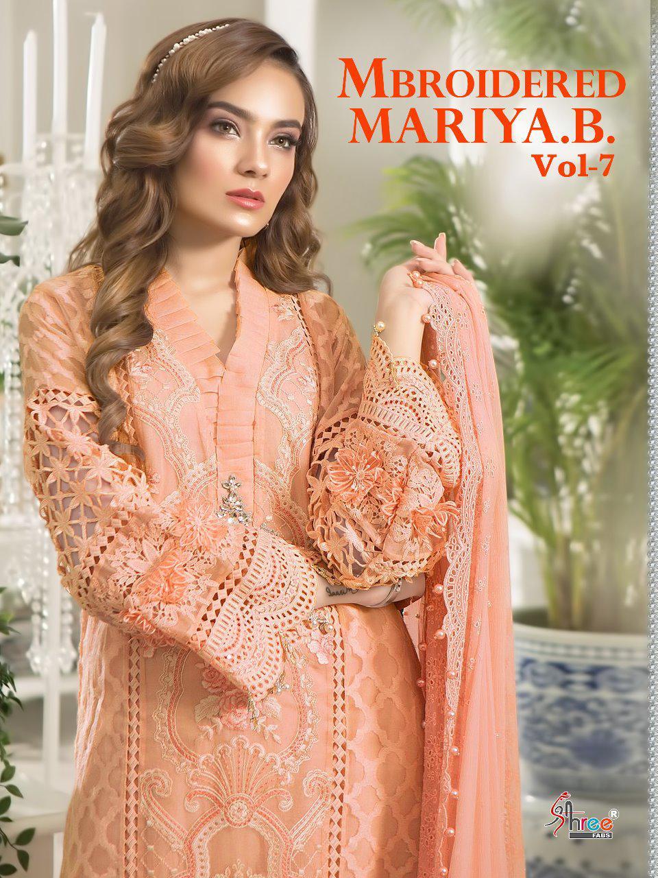 Shree Fabs Mbroidered Maria B Vol 7 Heavy Embroidered Organz...