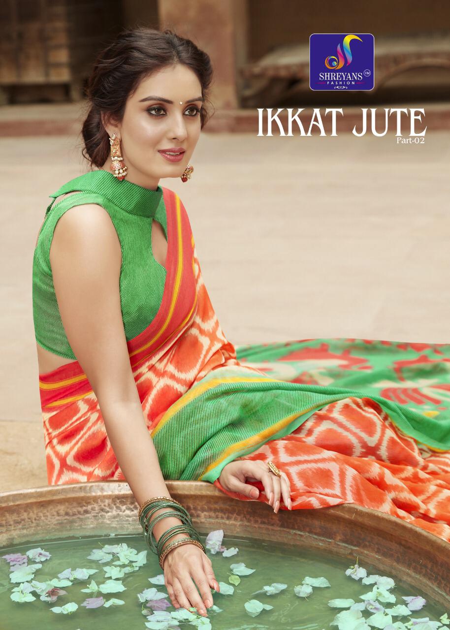 Shreyansh Fashion Ikkat Jute Vol 1 Printed Jute Sarees Colle...