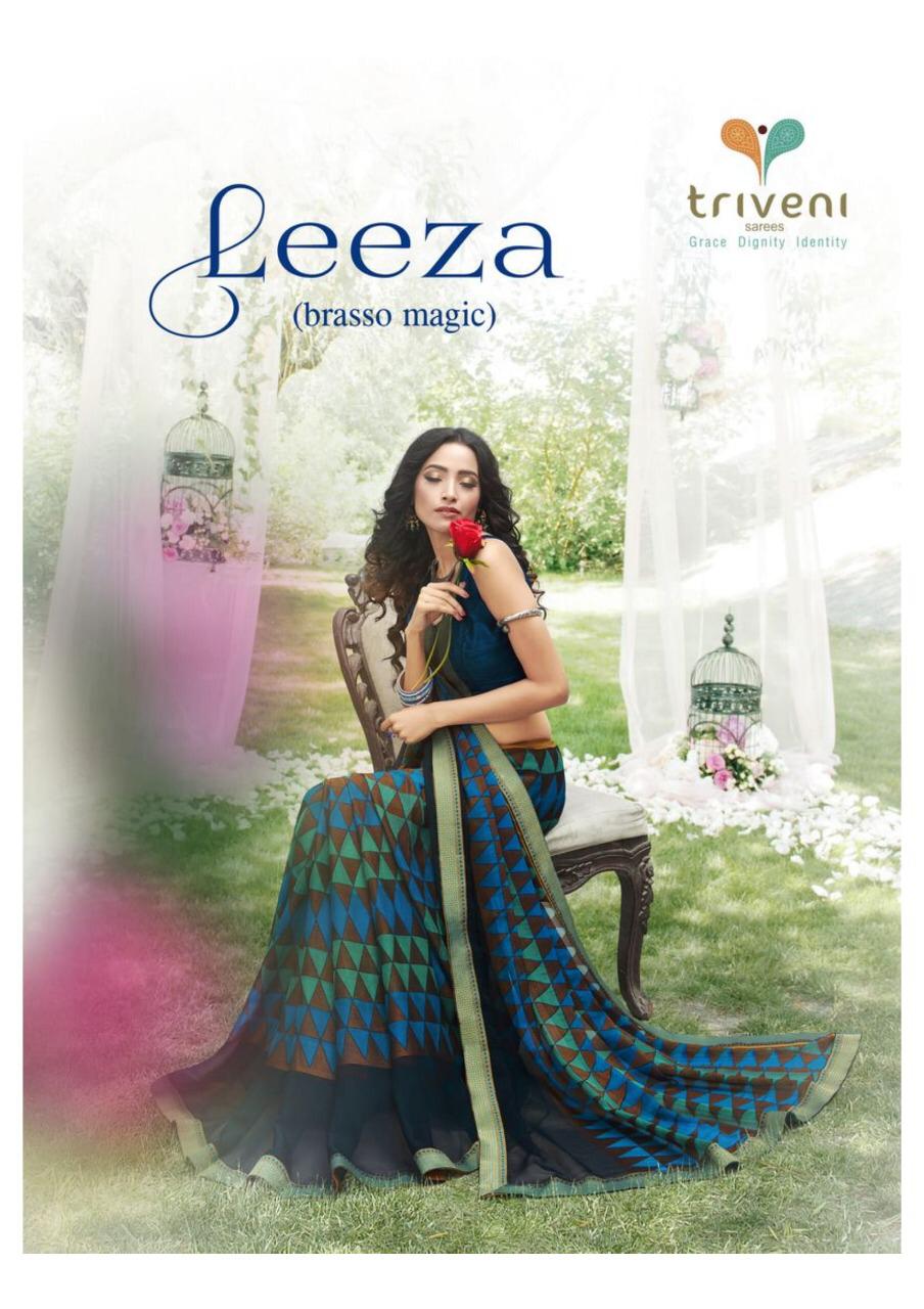 Triveni Leeza Designer Printed Chiffon Brasso Sarees Collect...