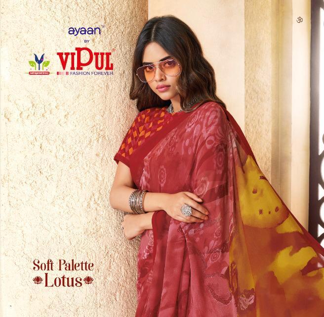 Vipul Soft Palette Lotus Printed Georgette Sarees Collection...