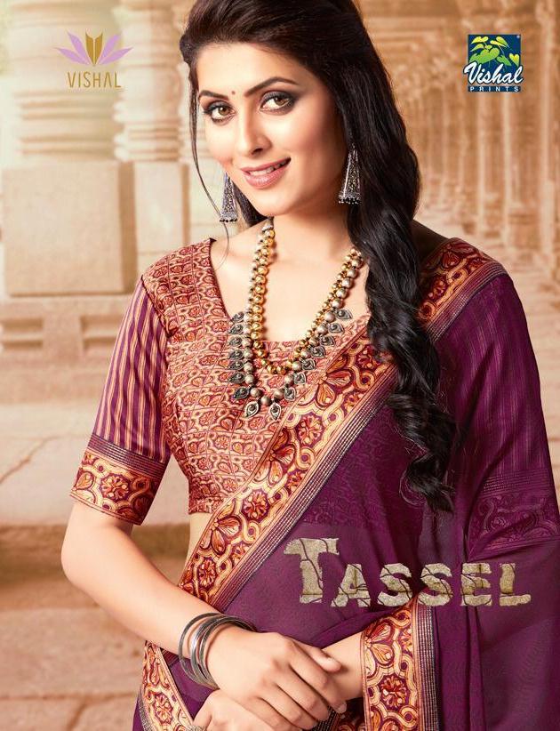 Vishal Prints Tassel Printed Fancy Fabric Sarees Collection ...