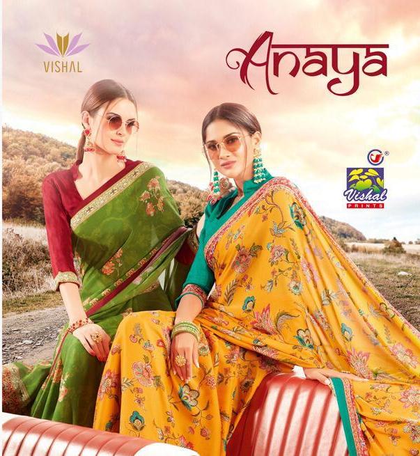 Vishal Prints Anaya Printed Fancy Fabric Sarees Collection A...