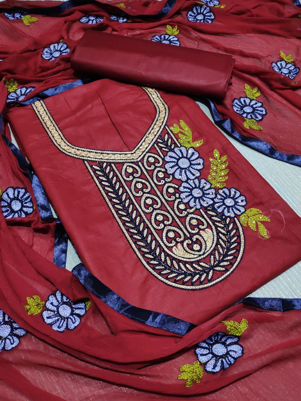 Latest Heavy Cotton With Aari Embroidery Work Non Catalog Dr...