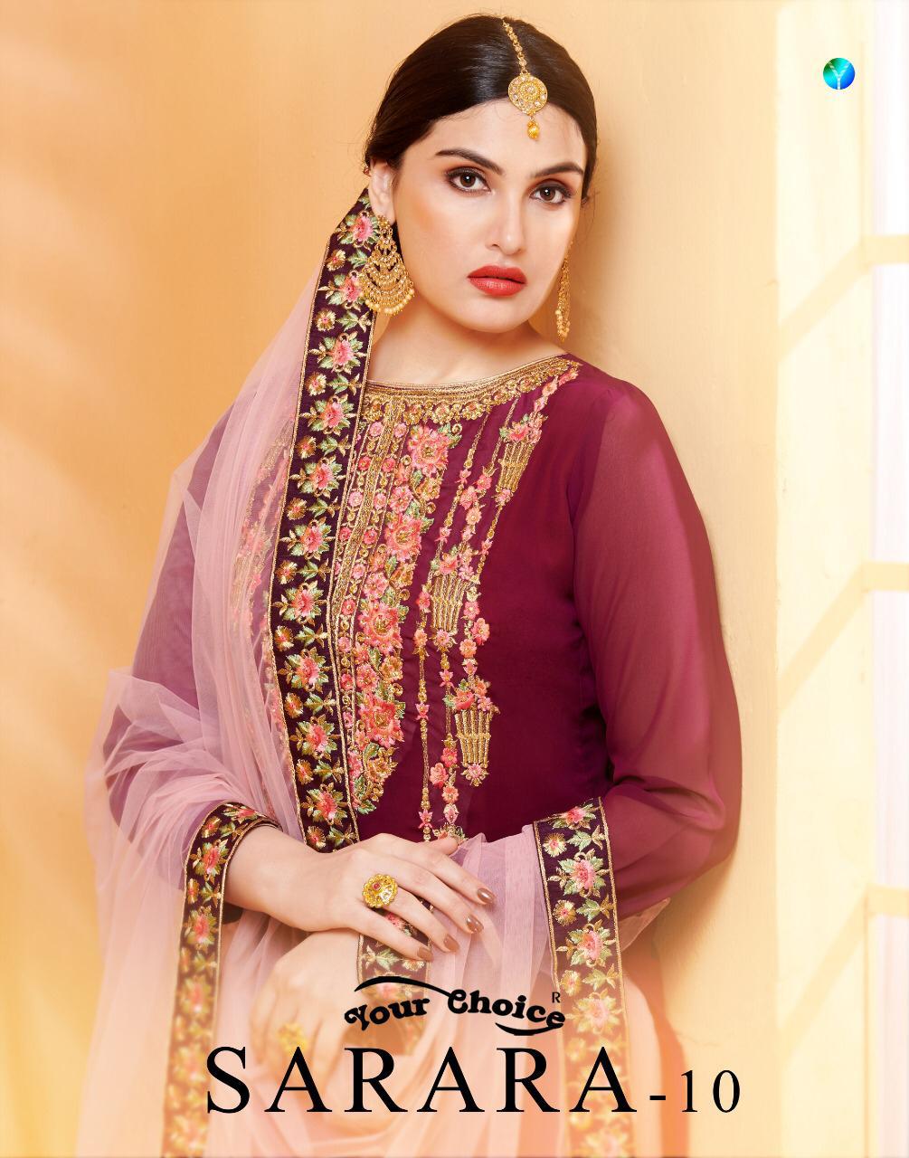 Your Choice Sharara Vol 10 Heavy Georgette With Embroidery W...