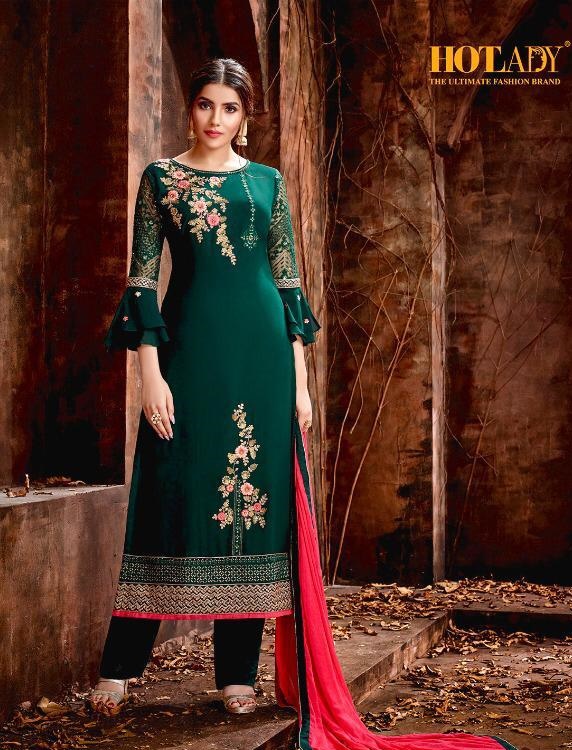 Hotlady Mishti Designer Georgette With Embroidery Work Dress...