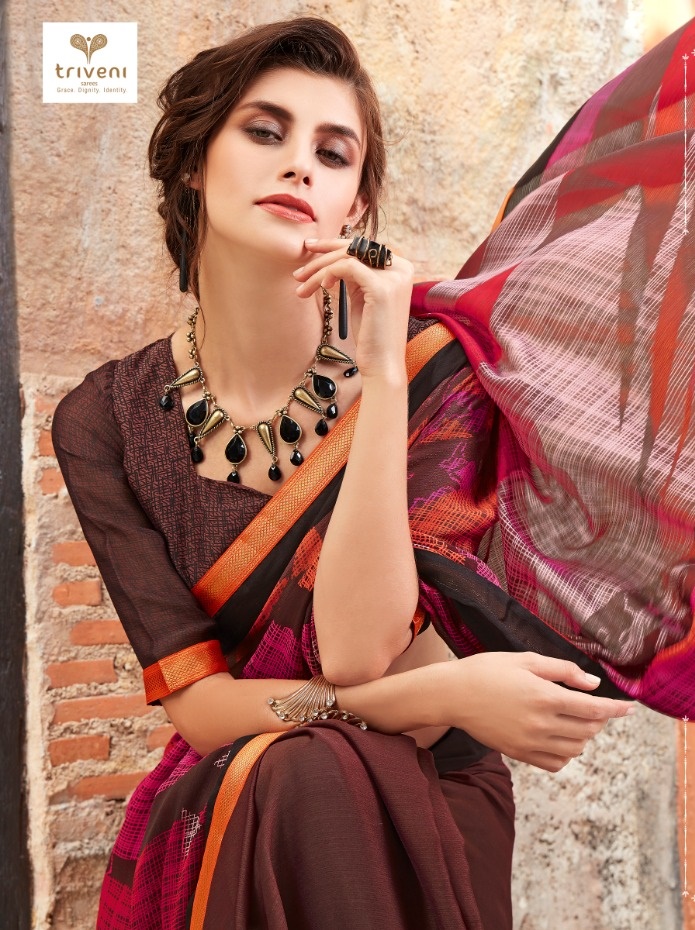 Triveni Ishanika Printed Fancy Fabric Sarees Collection At W...