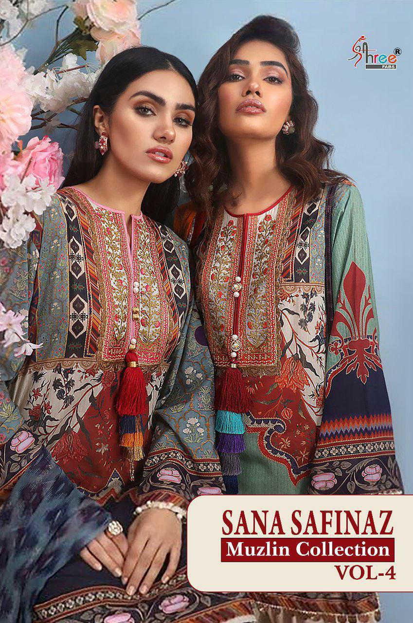Shree Fabs Sana Safinaz Muzlin Collection Vol 4 Printed Pure...