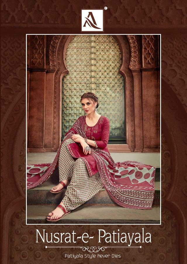 Alok Suits Nusrat-e-patiayala Printed Pure Jam Cotton Jacqua...