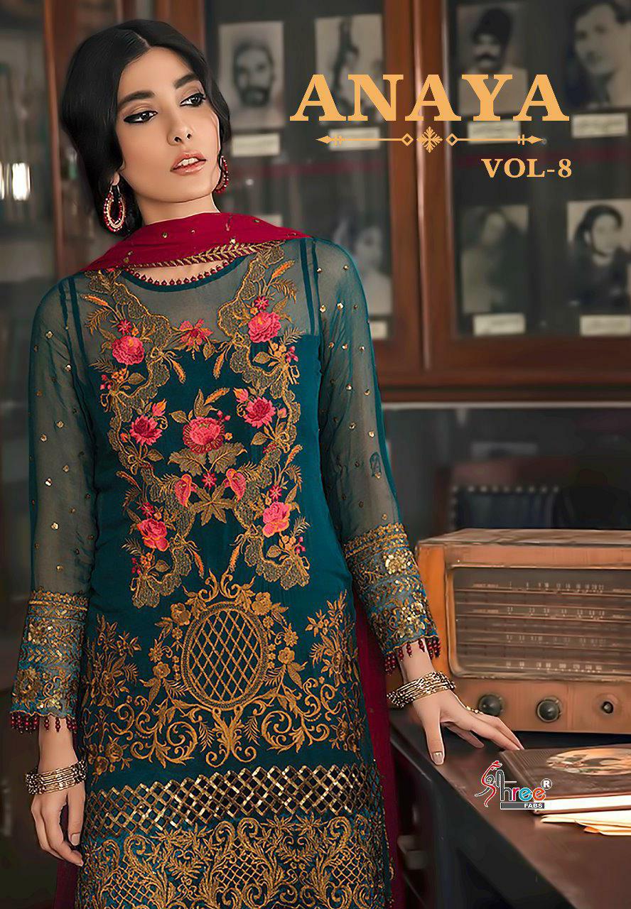 Shree Fabs Ananya Vol 8 Faux Georgette With Heavy Embroidery...