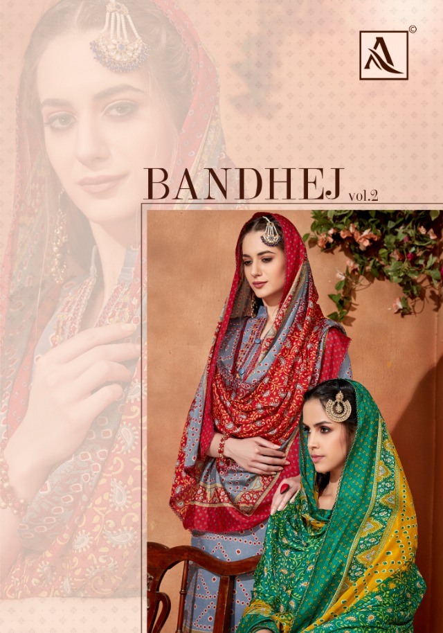 Alok Suits Bandhej Vol 2 Heavy Jam Cotton Digital Bandhani P...