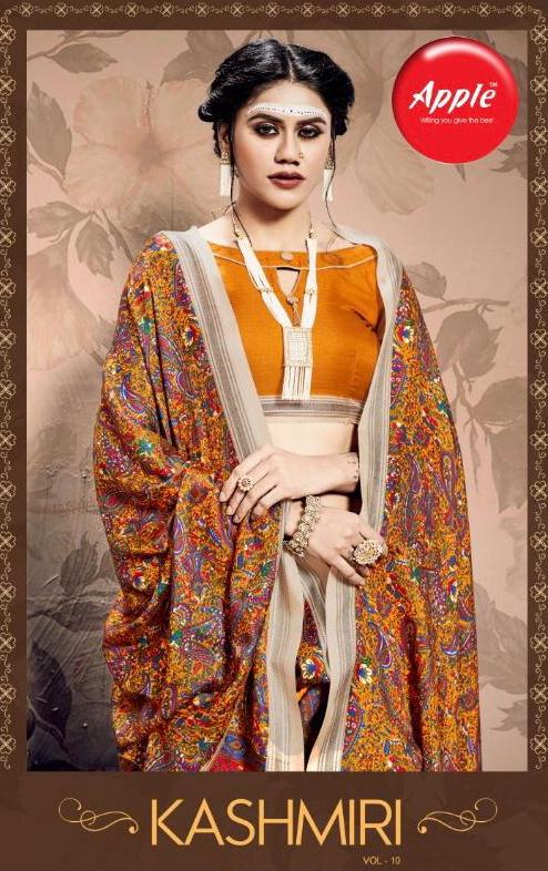 Apple Sarees Kashmiri Vol 10 Printed Pashmina Silk Sarees Co...