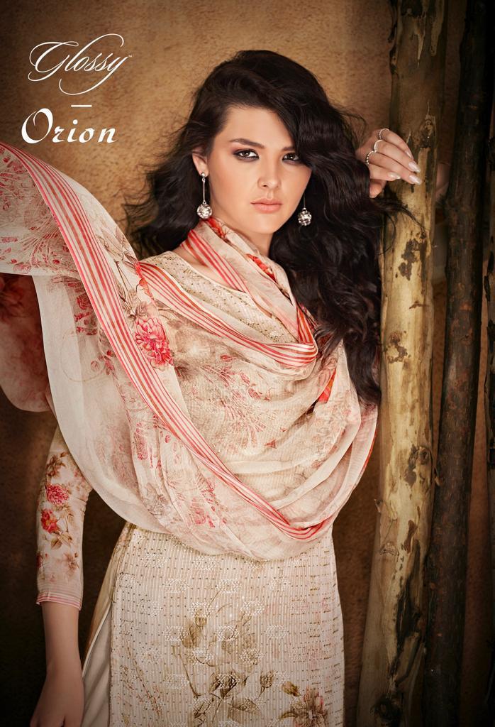 Glossy Orion Digital Printed Embroidered Pure Viscose George...