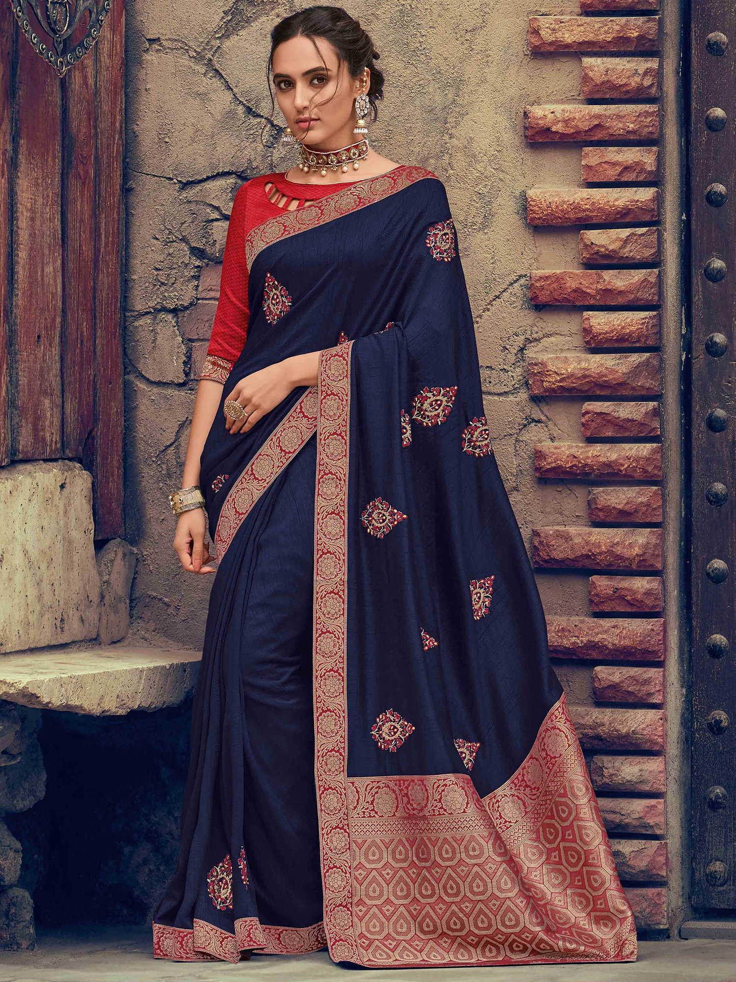 Ramayan Vol 4 Designer Poly Silk With Embroidery Work Sarees...