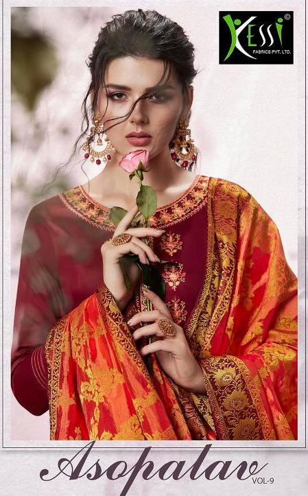 Kessi Fabrics Asopalav Vol 9 Jam Silk Cotton With Embroidery...