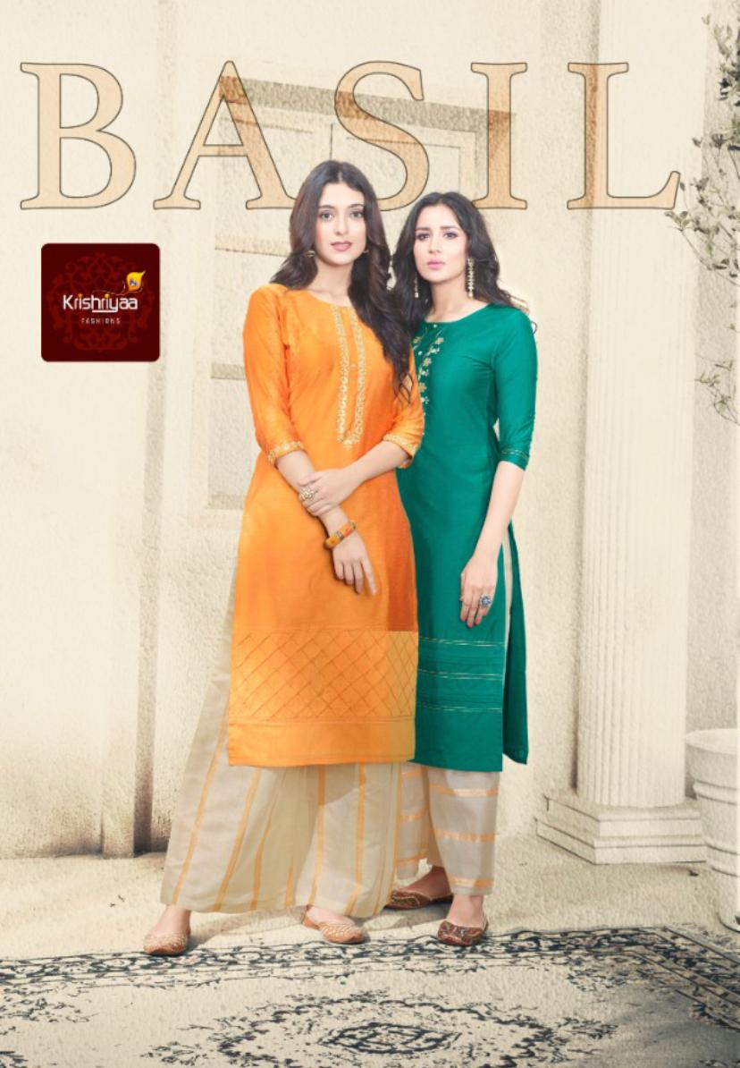 Krishriyaa Fashions Basil Two Tone Silk With Work Readymade ...