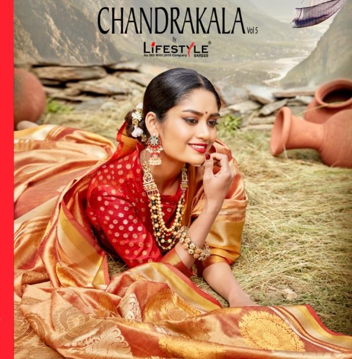 Lifestyle Sarees Chandrakala Vol 5 Designer Weaving Rich Pal...