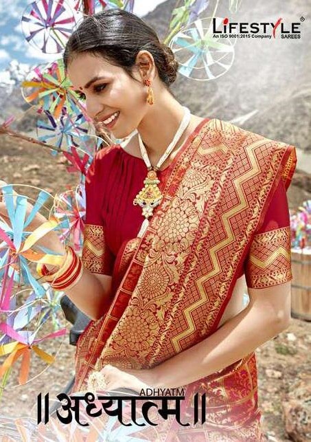 Lifestyle Sarees Adhyatm Designer Meenakari Weaving Traditio...