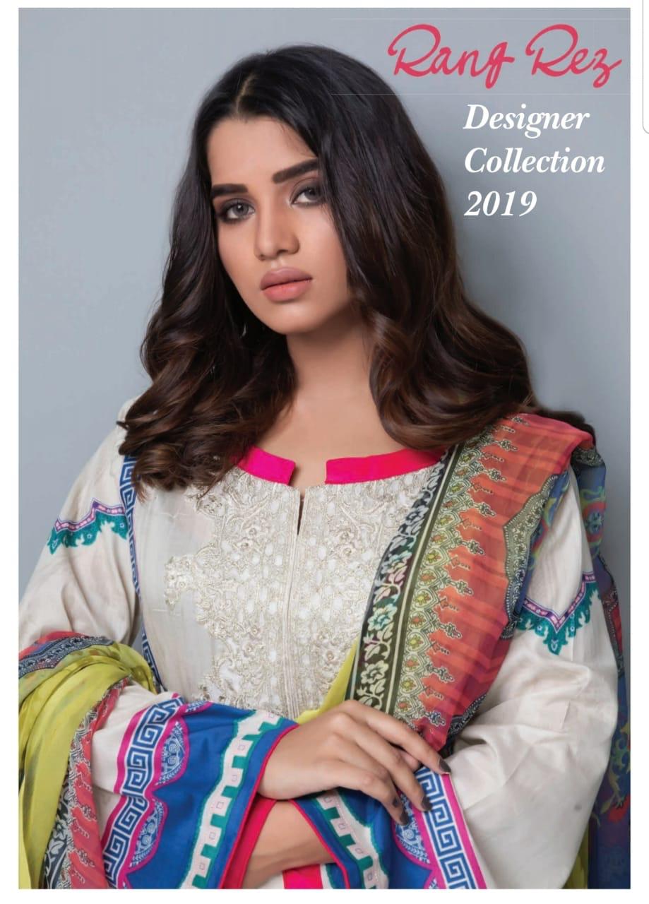Rang Rez Designer Collection 2019 Printed Lawn Cotton Dress ...