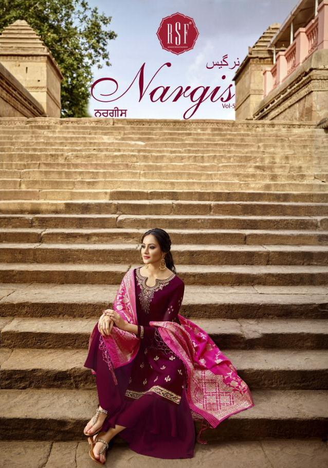 Rsf Nargis Vol 5 Pure Georgette With Embroidery Work Dress M...